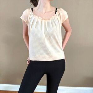 LC Lauren Conrad Tie Back Pleated Blouse Dainty He